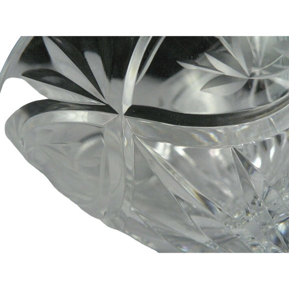 Glass Bowl Etched Cut Crystal Starburst Ray Design - Picture 5 of 9